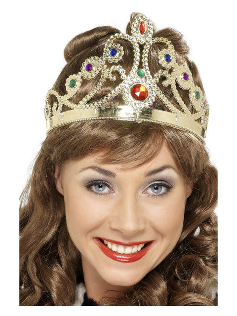 Jewelled Queen's Crown, Mixed Colours Dress Loud