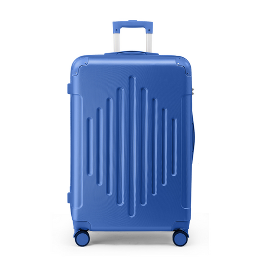 20-inch ABS Hard Shell Suitcase with Diamond Pattern - Navy Blue