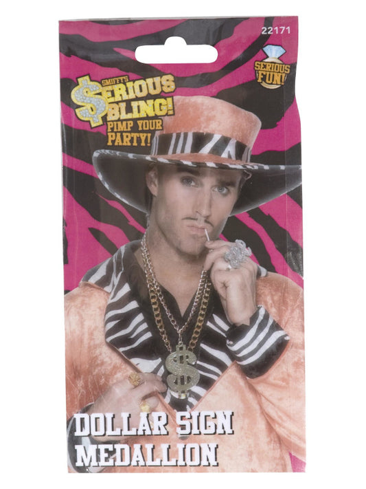 Dollar Sign Medallion, Large, Gold