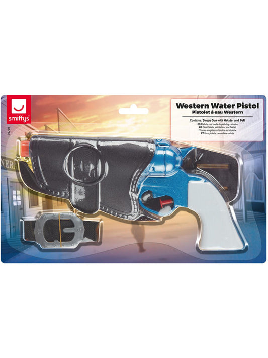 Western Water Pistol, Single Blue Gun, 25x13cm