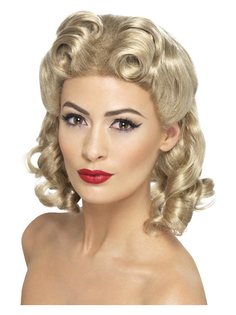 40s Sweetheart Wig, Blonde Dress Loud
