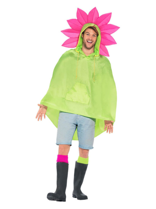 Flower Party Poncho, Green