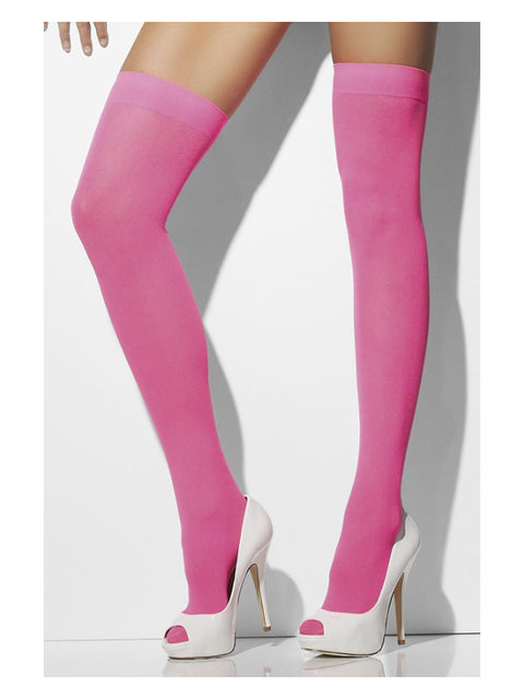 Opaque Hold-Ups, Neon Pink Dress Loud