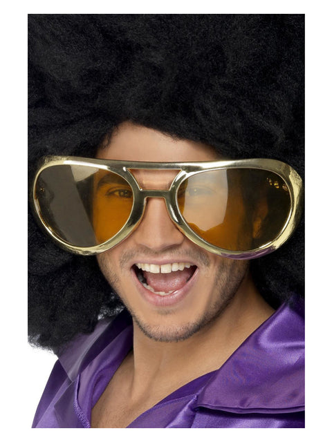 Giant Seventies Rock Specs, Gold Dress Loud