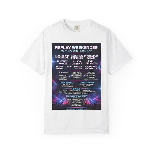 Replay Minehead Lineup T-Shirt — May 8–11, 2026 Event Tee