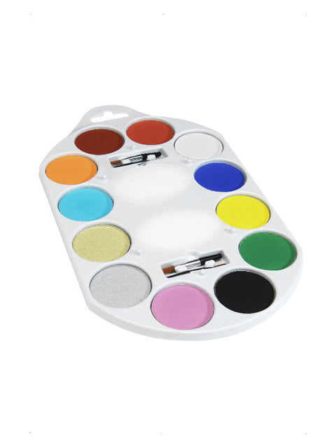 Smiffys Make-Up FX, 12 Colour Palette, Aqua, Multi Dress Loud