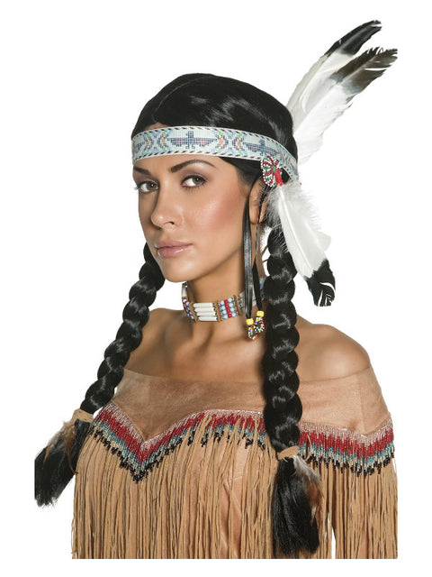 Native American Inspired Wig, Black Dress Loud