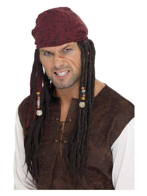 Pirate Bandanna with Plaits, Brown Dress Loud