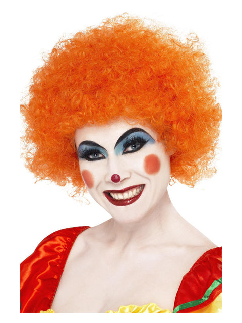 Crazy Clown Wig, Orange Dress Loud