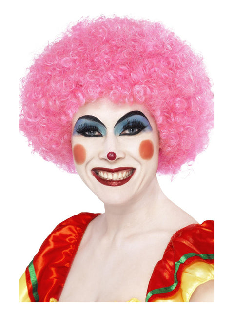 Crazy Clown Wig, Pink Dress Loud