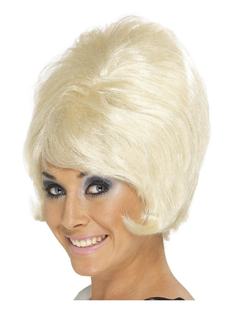 60s Beehive Wig, Blonde Dress Loud