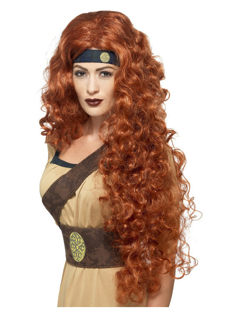 Medieval Warrior Queen Wig, Auburn Dress Loud