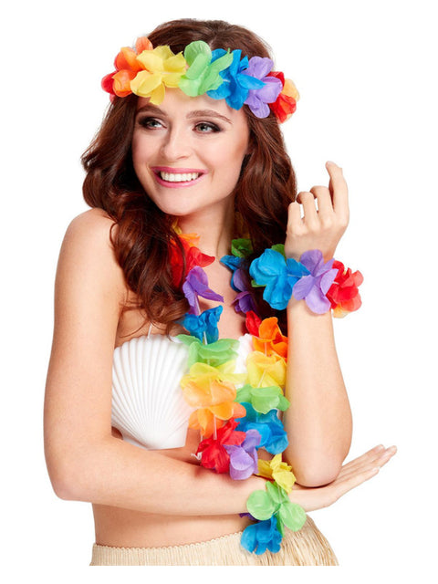 Rainbow Hawaiian Set, Multi-Coloured Dress Loud