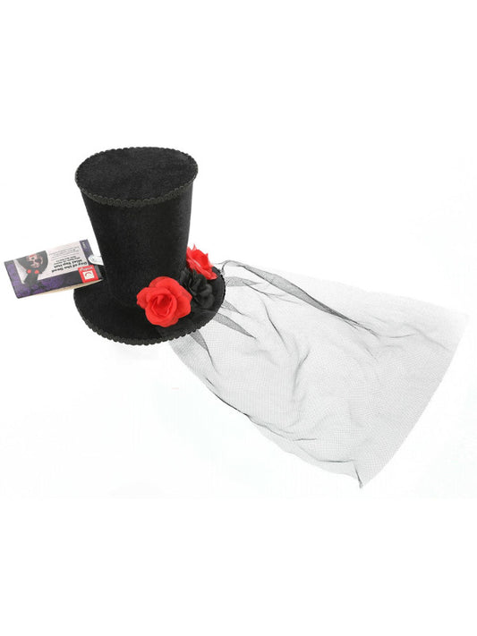 Day of the Dead Mini Top Hat, Black