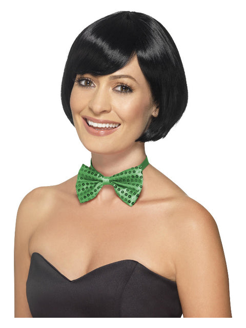 Sequin Bow Tie, Green Dress Loud
