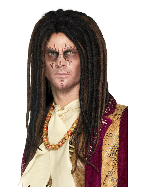 Deluxe Voodoo Dreadlock Wig, Brown & Black Dress Loud