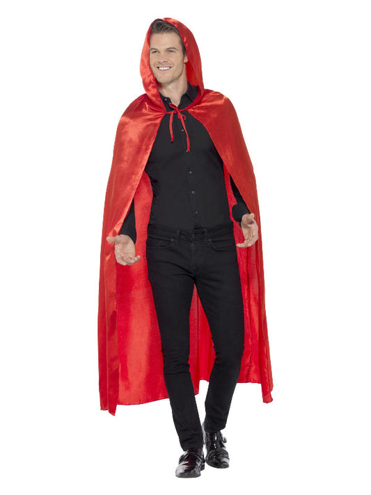 Satin Hooded Cape, Red