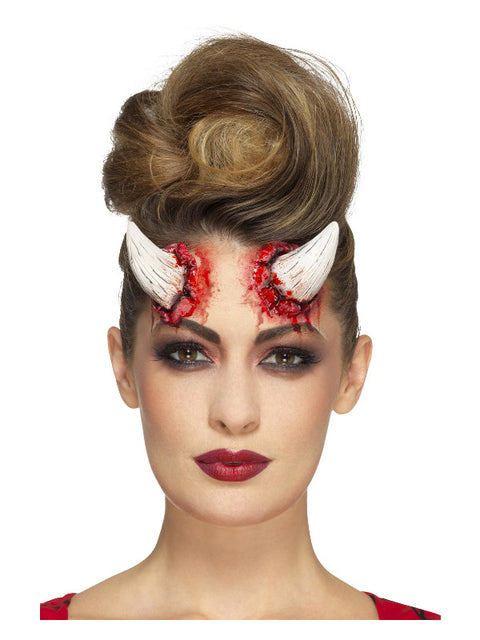 Smiffys Make-Up FX, Latex Devil Horn Prosthetics, Dress Loud