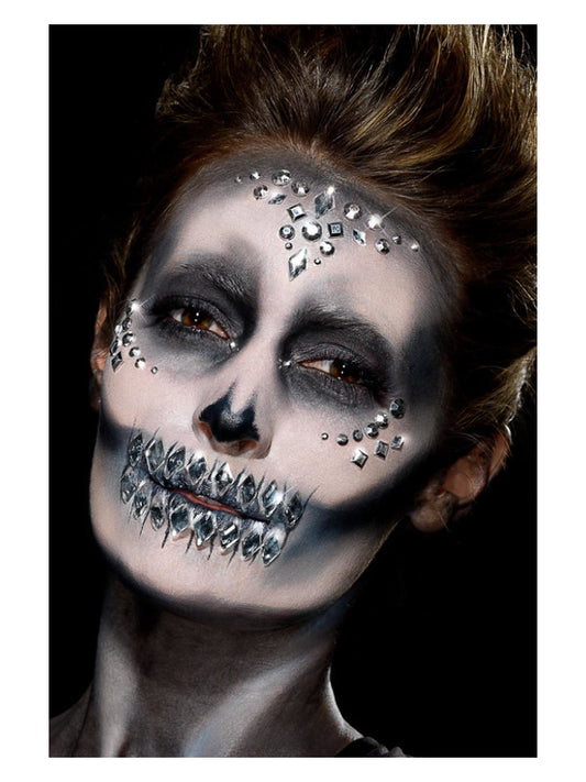 Smiffys Make-Up FX, Jewel Face Gems, Silver