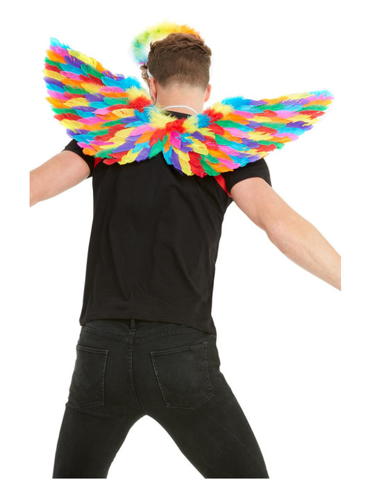 Rainbow Feather Wings, Multi-Coloured