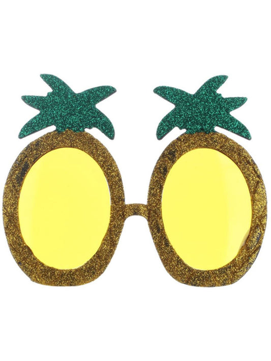 Tropical Pineapple Glitter Glasses, Yellow