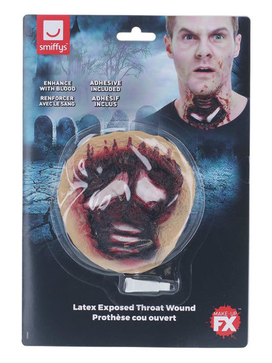 Smiffys Make-Up FX, Latex Exposed Throat Wound, Re