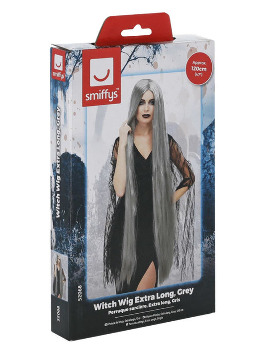 Witch Wig Extra Long, Grey