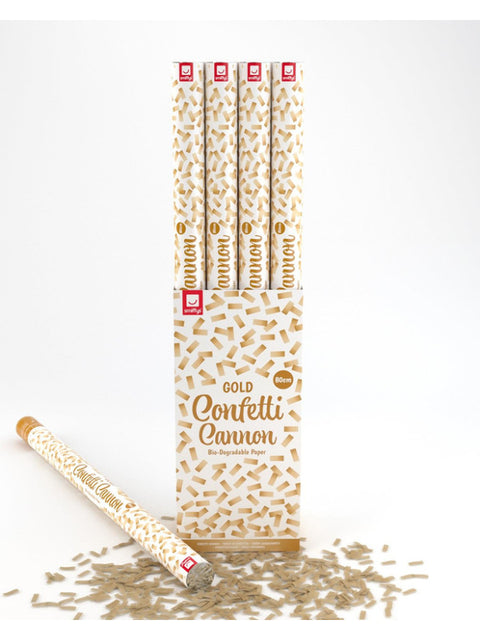 80cm Confetti Cannon, Gold, DB of 12 Dress Loud