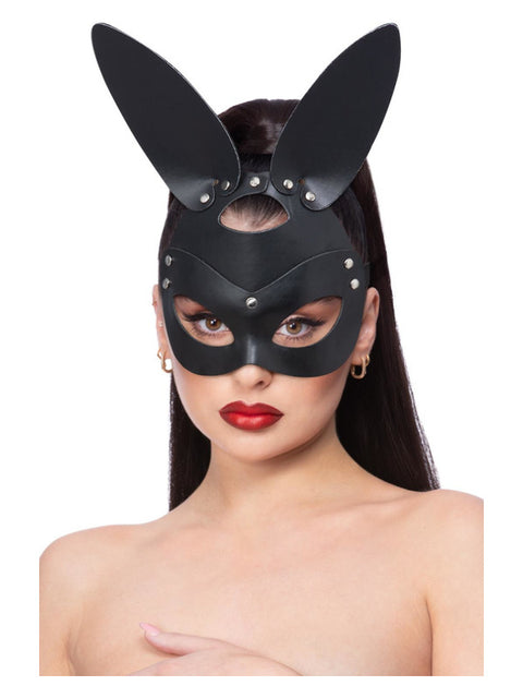 Fever Black Mock Leather Rabbit Mask Dress Loud