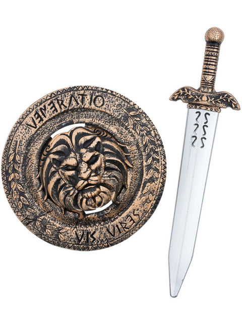 Gladiator Lion Shield 49cm & Sword 48cm Dress Loud