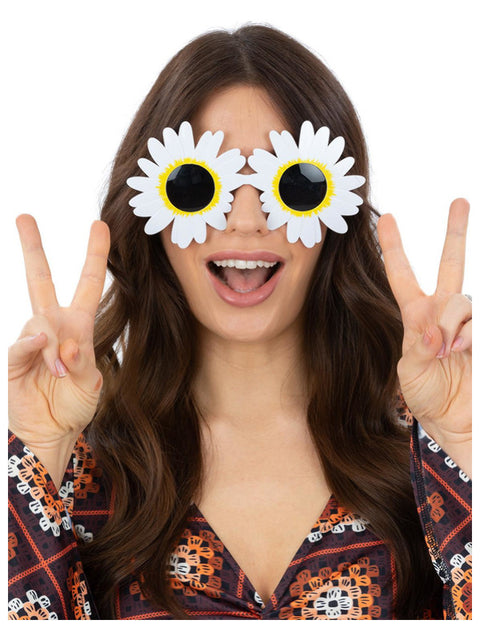 Daisy Hippie Specs, White Dress Loud