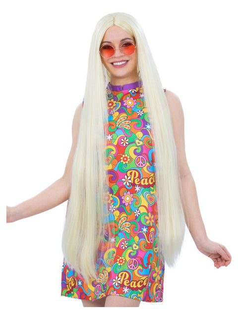 Extra Long Hippie Wig, Blonde Dress Loud