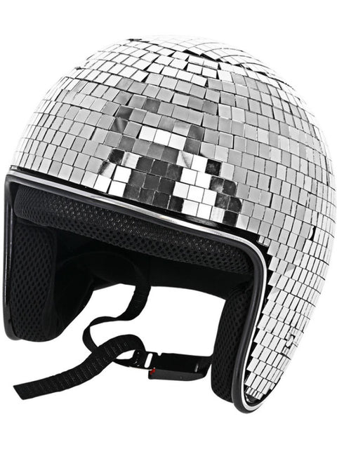 Deluxe Disco Ball Helmet, Silver Dress Loud