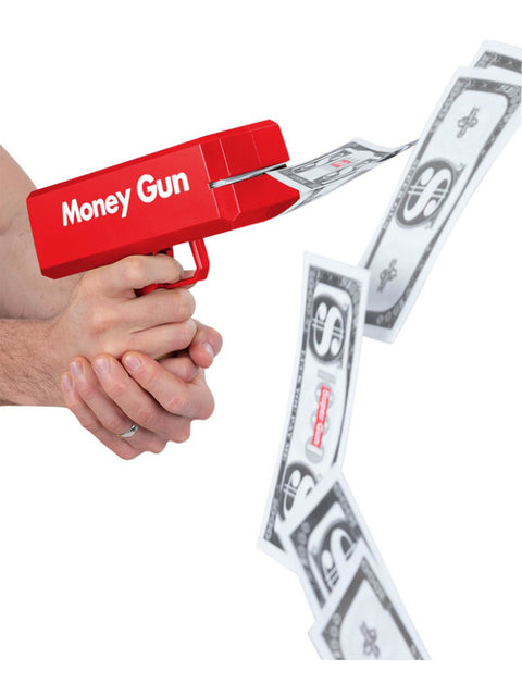 Make It Rain Money Gun, with 100pcs Paper Currency Dress Loud