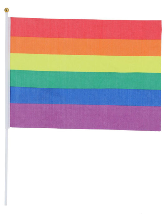 Hand Held Rainbow Flags, 45x30cm, 12Pk