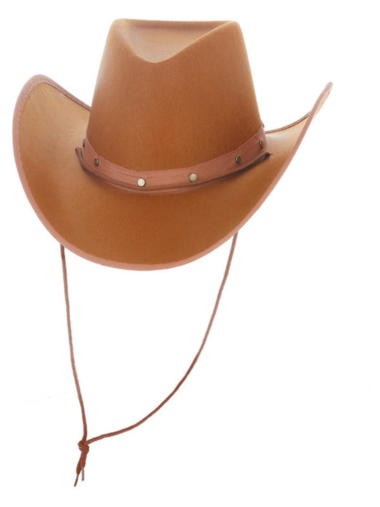 Tan Cowboy Hat, Felt, with Cord