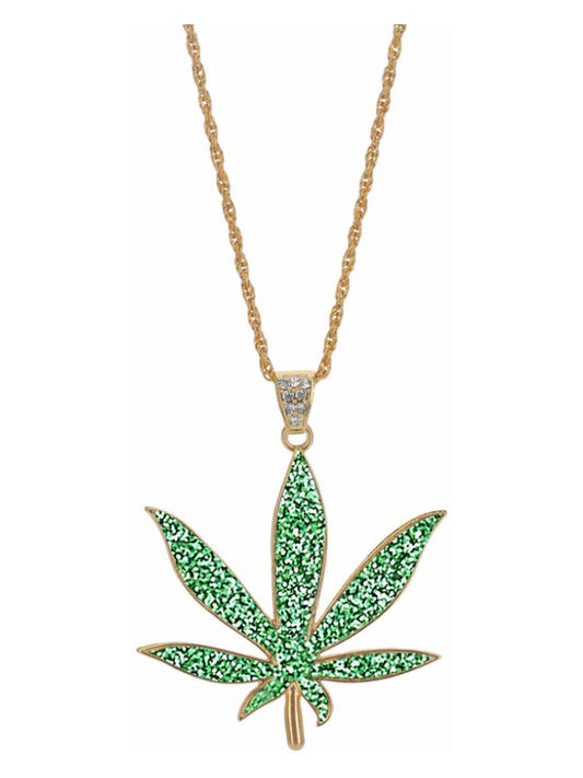 90s Hemp Bling Medallion, Green Glitter Resin