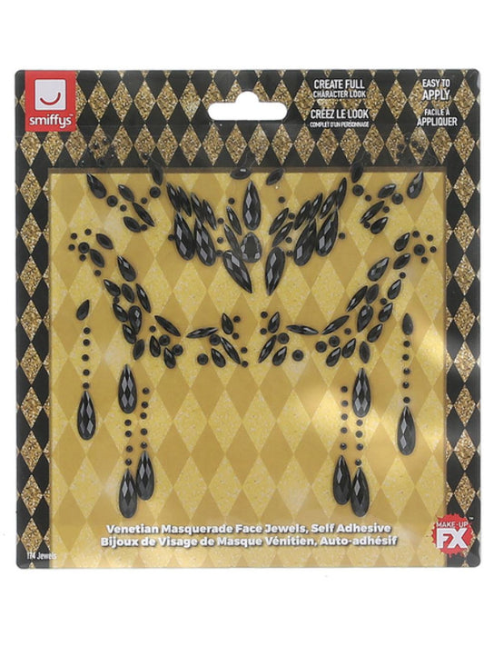 Smiffys Make-Up FX,Venetian Masquerade Face Jewels