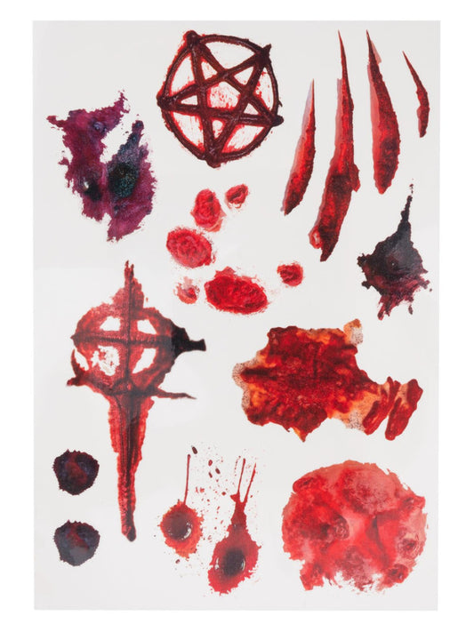 Smiffys Make-Up FX, Occult Wound Tattoo Transfers