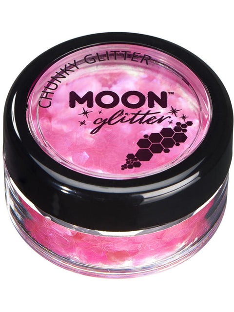 Moon Glitter Iridescent Chunky Glitter, Pink Dress Loud