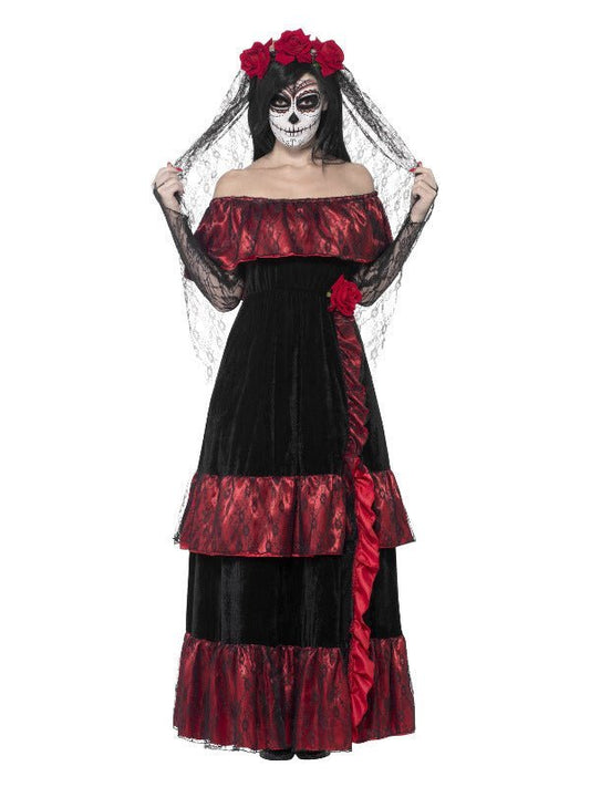 Deluxe Day of the Dead Bride Costume, Black - Adult Weekender