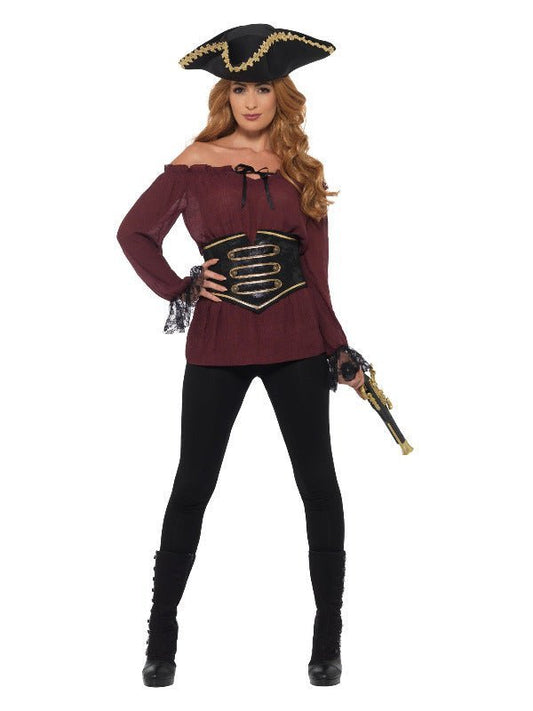 Deluxe Pirate Shirt, Ladies, Red - Adult Weekender