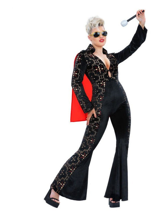 Elvis Black Rhinestone Costume - Adult Weekender