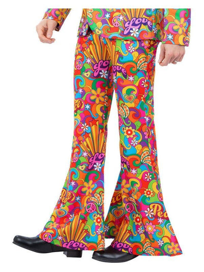 Mens Rainbow Peace Flared Trousers