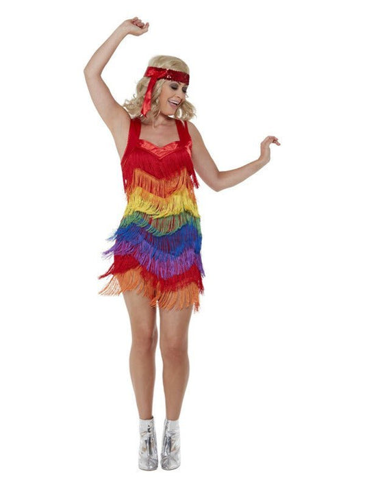 Rainbow Pride 20s Flapper Dress, Multicoloured - Adult Weekender