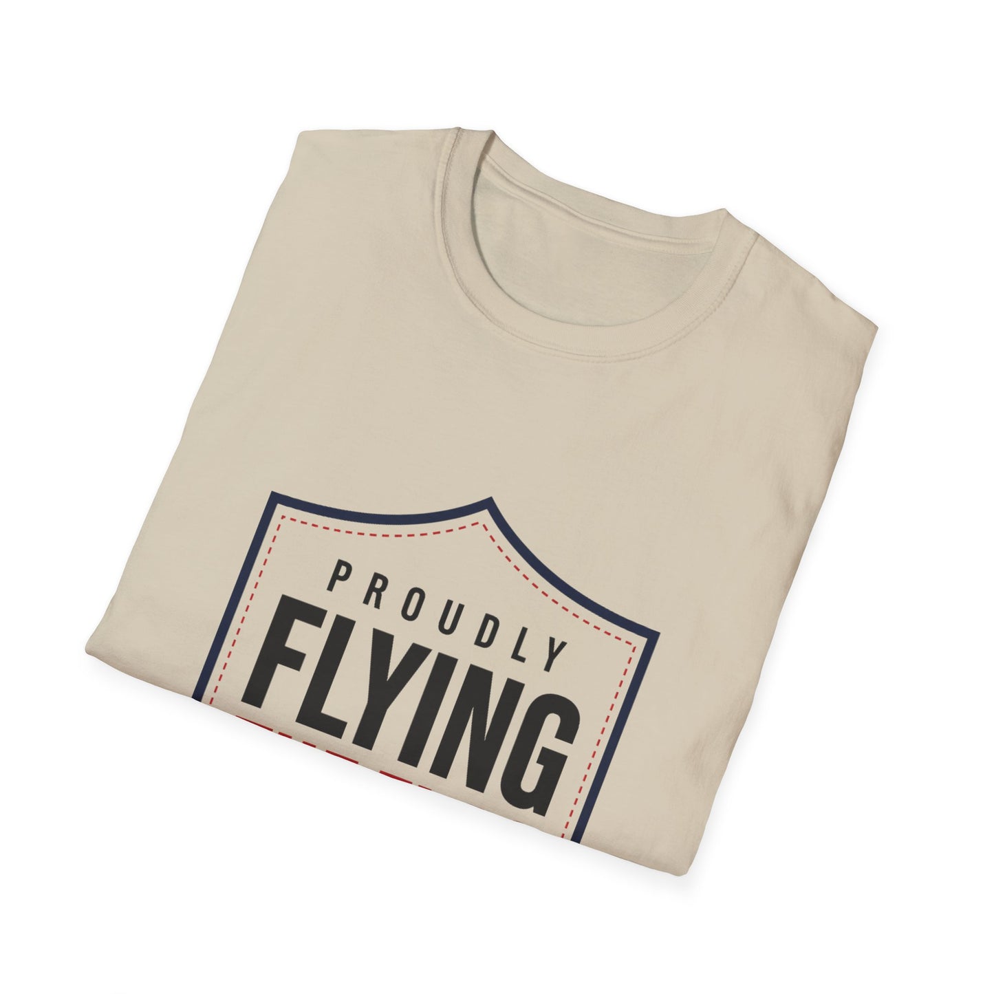 Proudly Flying the Flag T-Shirt — Patriotic Shield Graphic, Vienna 2026