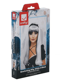 Bewitching Wig, White & Black Dress Loud
