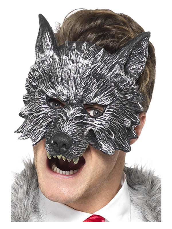 Deluxe Big Bad Wolf Mask, Grey Dress Loud
