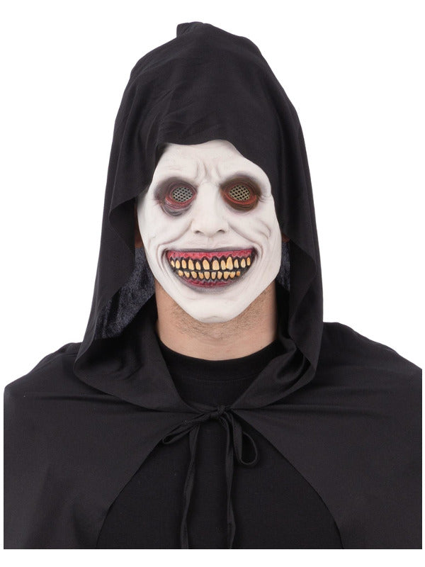 White Eyed Smiling Demon Latex Mask Dress Loud