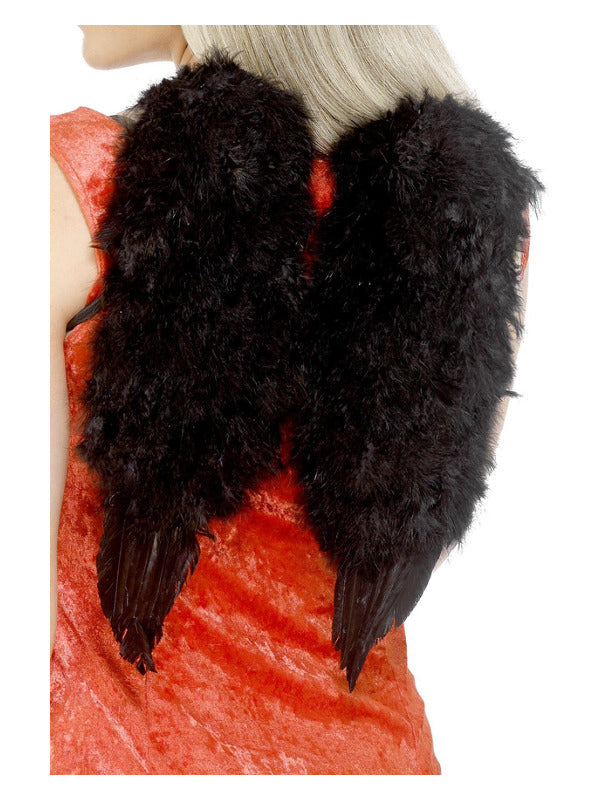 Angel Wings, Feathered, Black Dress Loud